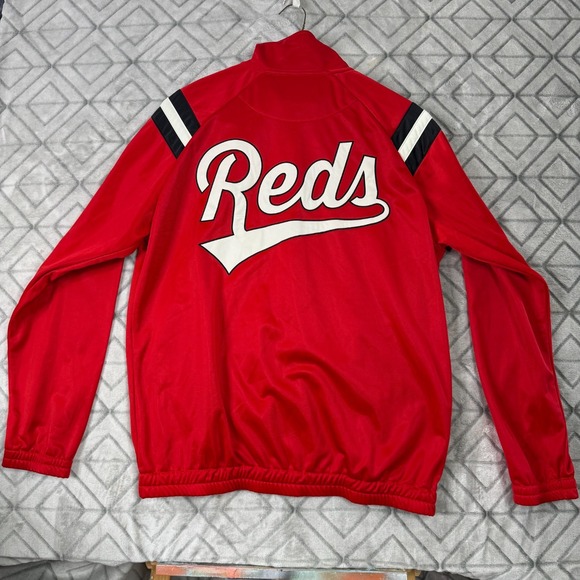 Cincinnati Reds MLB Genuine Merchandise Track Jacket Red Full Zip Men's L Vintag - Picture 2 of 8